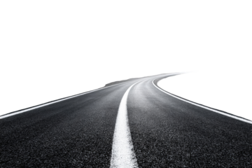 Winding asphalt road disappearing into darkness (5)