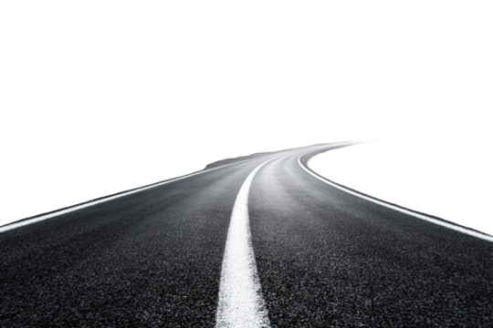 Winding asphalt road disappearing into darkness (5)