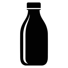 Vector Icon Set of Milk or Liquid Beverage Bottles with a Droplet Label, Representing Dairy, Hydration, Packaging Design, Healthy Drinks, and Organic Food Products