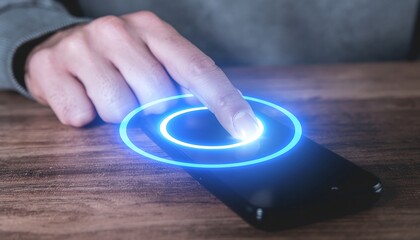 Phone Encrypting Files with Glowing Security Ring via Fingerprint