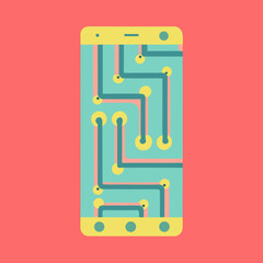 Abstract smartphone circuit board design