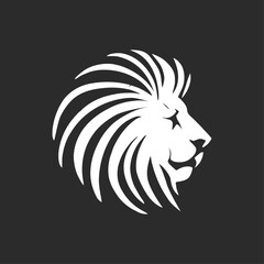 Regal Lion Head Silhouette Emblem For Strength, Leadership, And Pride Branding