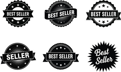 Best seller badges and labels set vector