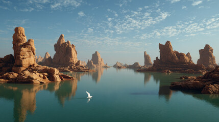 rocky shore seascape in a beach