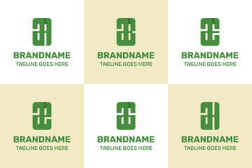 Letters AA AB AE AG AH Monogram Logo Set, great for AA BA EA GA HA Initials