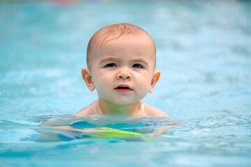 Baby Floating in Pool with Kickboard - Summer Fun and Water Safety
