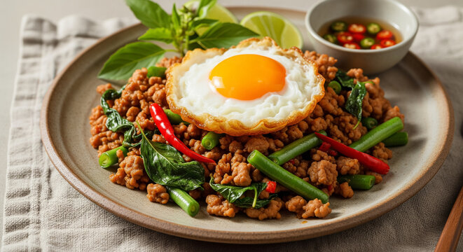 Thai Basil Pork Stir Fry with Vegetables