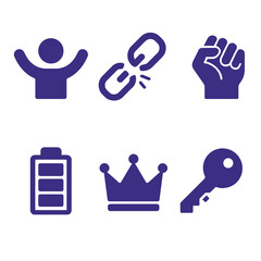 Teamwork, Power, Links & Leadership Icon Collection for Business Use