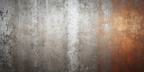 Abstract textured background with vertical streaks of metallic silver and warm rust orange hues