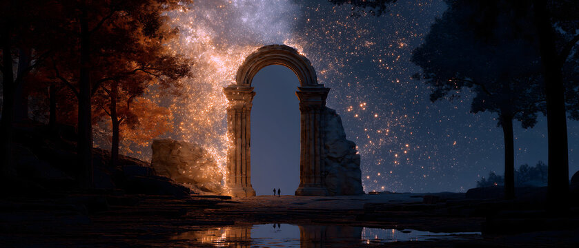 Eternal Gatekeeper - Halloween Life-Death Boundary Arch: Autumn Reality & Spirit World