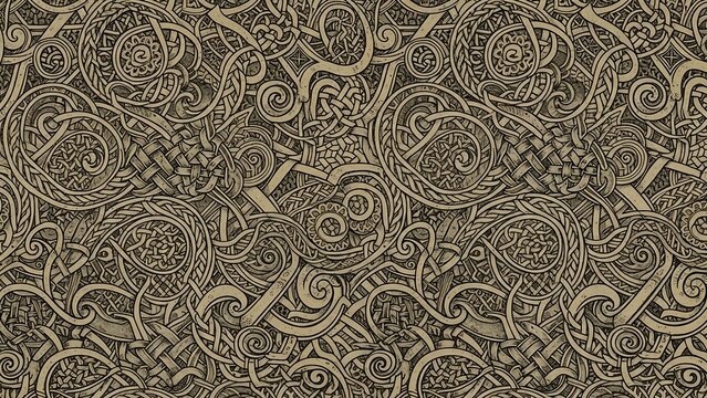 Intricate Celtic Knotwork Pattern - A Detailed and Textured Background.