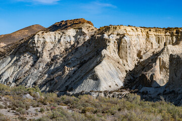 The Arid, Dry Terrain of the Tabernas Desert, Andalusia, Illustrating Growing Desertification in Southern Spain