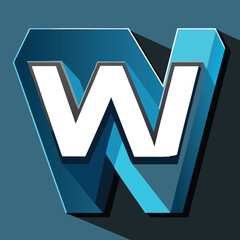 WI Letters 3D Effect Modern Logo Design
