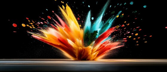 Vibrant color explosion studio photography abstract close-up visual art impact