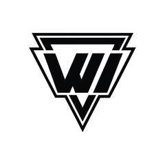 WI Letters 3D Effect Modern Logo Design