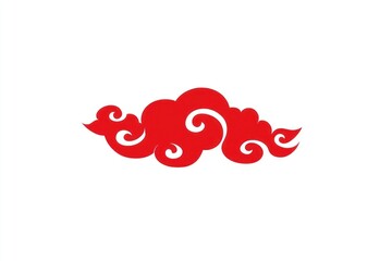 Cartoon Chinese Style Red Cloud cloud red illustration.