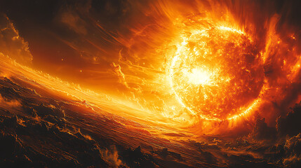 Vivid eruption of coronal mass ejection pushing energetic particles outward 