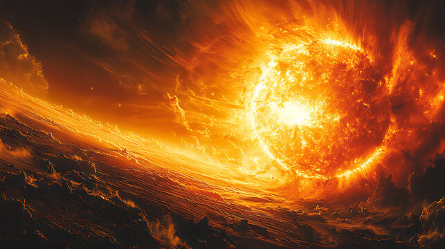 Vivid eruption of coronal mass ejection pushing energetic particles outward 