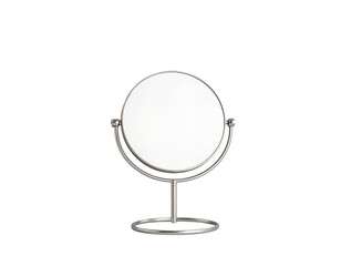Fototapeta premium Round Silver Vanity Mirror on Stand