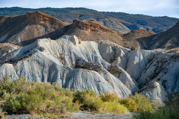 The Arid, Dry Terrain of the Tabernas Desert, Andalusia, Illustrating Growing Desertification in Southern Spain