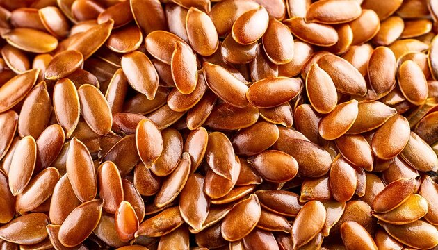 Gold Flax Seeds Macro Flax Seed Background