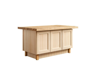 Light Wood Kitchen Island with Butcher Block Countertop