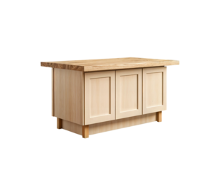 Light Wood Kitchen Island with Butcher Block Countertop