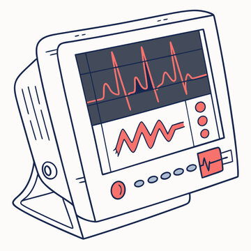 Heart monitor displaying vital signs medical equipment
