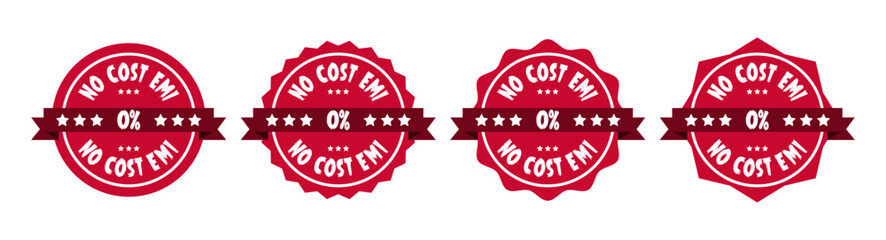No Cost EMI 0% Red Badge Set – Premium Promotional Labels for E-Commerce Deals
