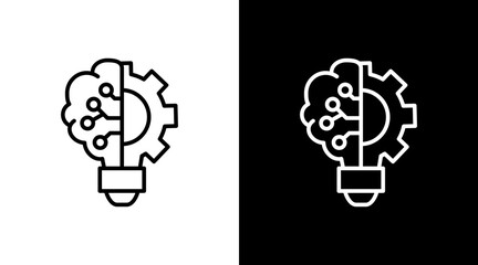 Innovation White Icon Set Vector 