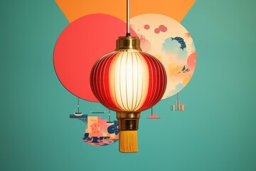 Obraz premium Chinese lamp deco balloon transportation illuminated.