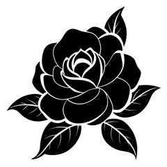 Gardenia vector clean black silhouette design white background