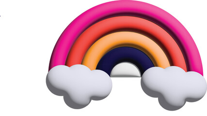 Colorful heart shaped rainbow on a white background