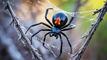 Deadly Elegance Macro Shot of a Black Widow Spider