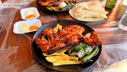 grilled chicken with vegetables