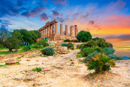 Agrigento, Sicily island, Italy: The Temple of Juno in the Valley of the Temple, Agrigento, southern Italy