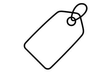 Fototapeta premium Black outline of a blank price tag on white background