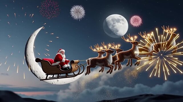 santa claus and sleigh