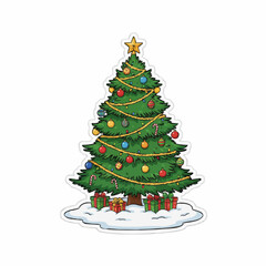 christmas tree isolated on white