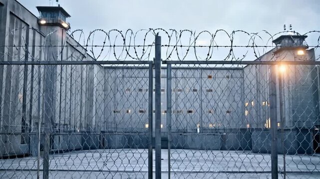 Security fence in a prison.