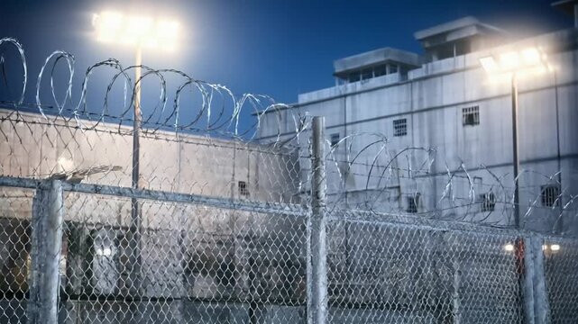 Security fence in a prison.