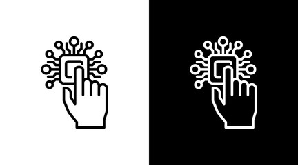 Touch White Icon Set Vector 