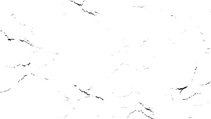 White background with abstract black distressed crack and grunge overlay. Vector, illustration