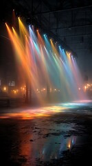 Artistic stage design with rainbow lighting high resolution picture