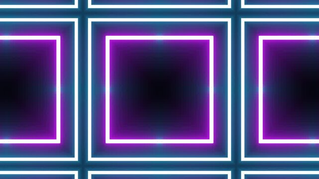 Animation seamless 4k loop Computer generated wallpaper texture element flat style with animation of rounded rectangles, circles lines light shadow 4k neon glow colorful backdrop simple forms pattern