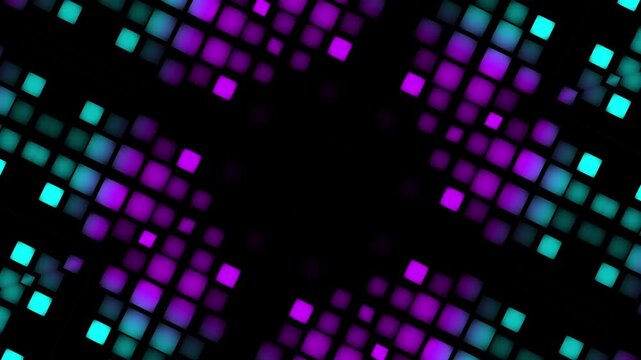 abstract seamless 4k background blue purple spectrum looped animation fluorescent ultraviolet light glowing neon lines Abstract background 4k neon box circle pattern LED screens 4k projection mapping