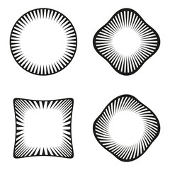 Four abstract shapes. Geometric modern forms. Contour line illustration. Vector simple collection