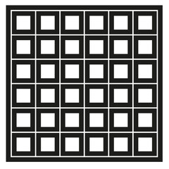 Nine square frames. Abstract geometric pattern. Repeating Vector structure. Black white graphic.
