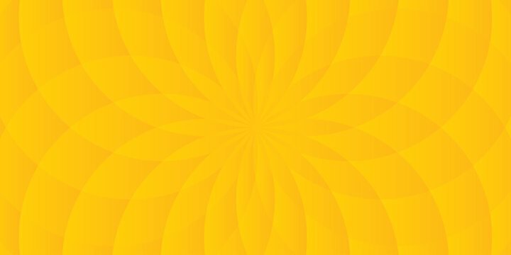 Background geometric shapes circle radial gradient yellow orange overlay texture. Technology and flowers banner template