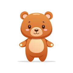 Naklejka premium Cute Bear Character Vector on White Background